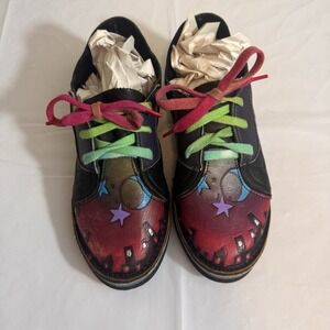 Soletech Aquatred Goodyear Painted Leather Shoes Moon Stars & City Womens Size 6
